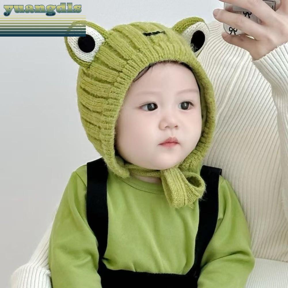 YUANG Pullover Cap, Coldproof Cute Frog Ear Protection Hat,Windproof Warm Balaclava 0-3Y