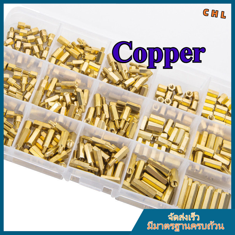 หกเหลี่ยมแยกคอลัมน์รอบ knurled คอลัมน์หกเหลี่ยมทองแดงคอลัมน์คู่ผ่านคอลัมน์ DIY ชุด M2-M6 [ZHX-CHL-MB