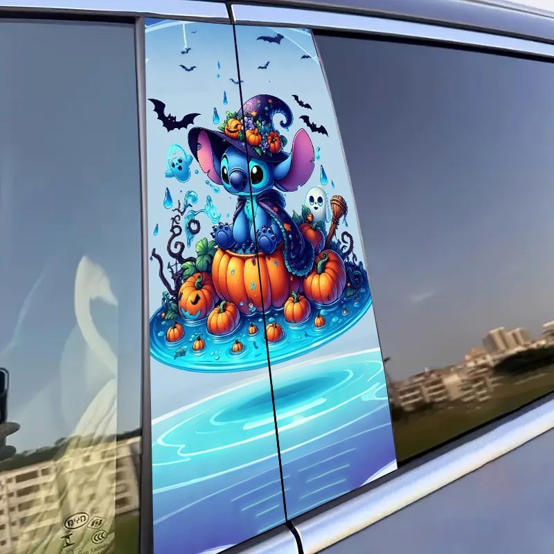 Overseas Car Center คอลัมน์สติกเกอร์ B คอลัมน์สติกเกอร์ตกแต่ง PVC สติกเกอร์ Jack Stitch Nightmare ก่