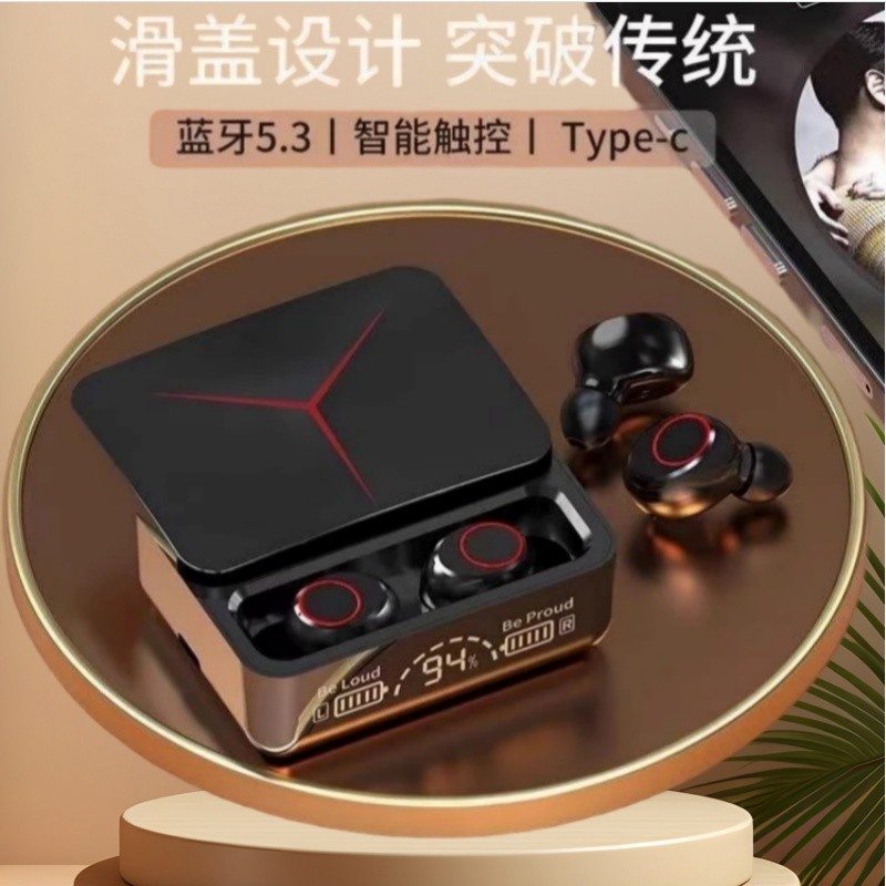 TWS ชุดหูฟังบลูทูธไร้สาย M90 PRO จอแสดงผล LED สเตอริโอเบส Touch Control Air Pro หูฟังพร้อมไมโครโฟน F