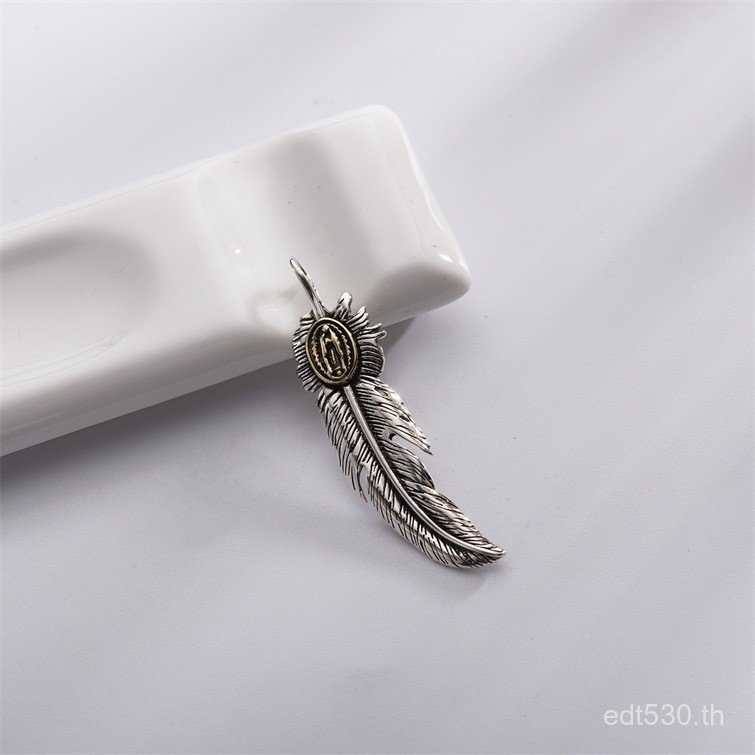 สร้อยคอเงินสเตอร์ลิง S925 แบบ Takahashi Goro Leaf Feather สำหรับผู้ชายและผู้หญิง