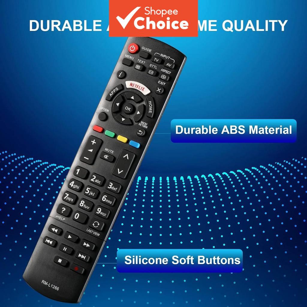 ใหม่ RM-L1268 สําหรับรีโมททีวี Panasonic เข้ากันได้กับ PANASONIC SMART TV ส่วนใหญ่ LED, LCD TV