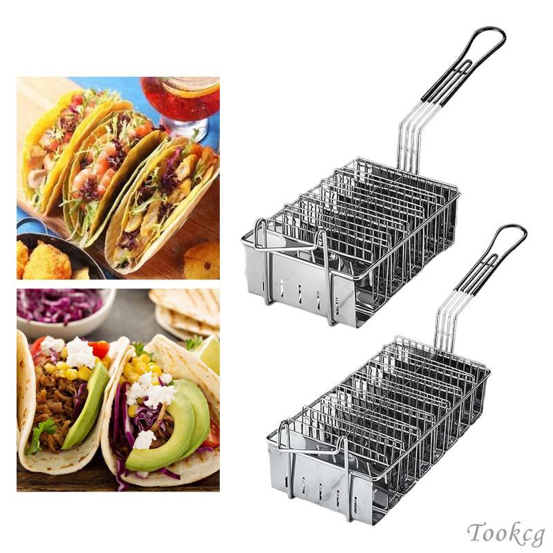 [Tookcg] Taco Fry Basket Taco Rack Fryer Taco Shell Deep Fryer Basket for Kitchen