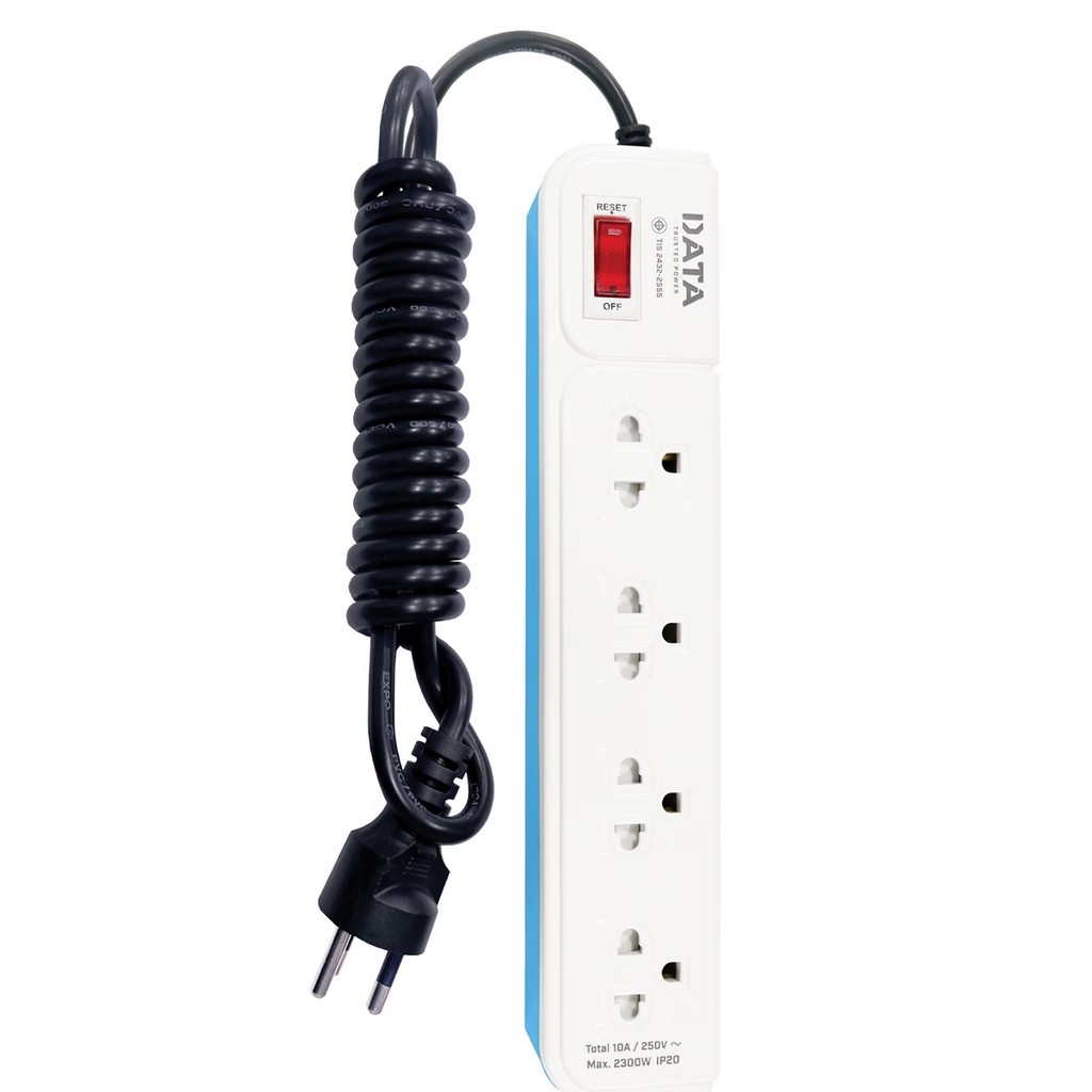 DATA รางปลั๊กไฟ (มอก.) 3 ช่อง 2 เมตร รุ่น AP4195 สีฟ้า