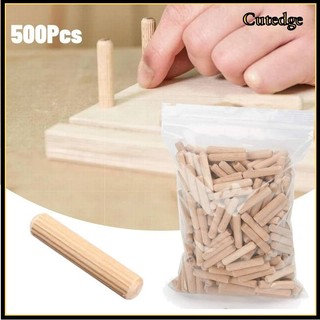 100/500Pcs Wooden Dowel Cabinet Drawer Round Fluted Wood Craft Dowel Rods Pins Fluted Wooden Dowel