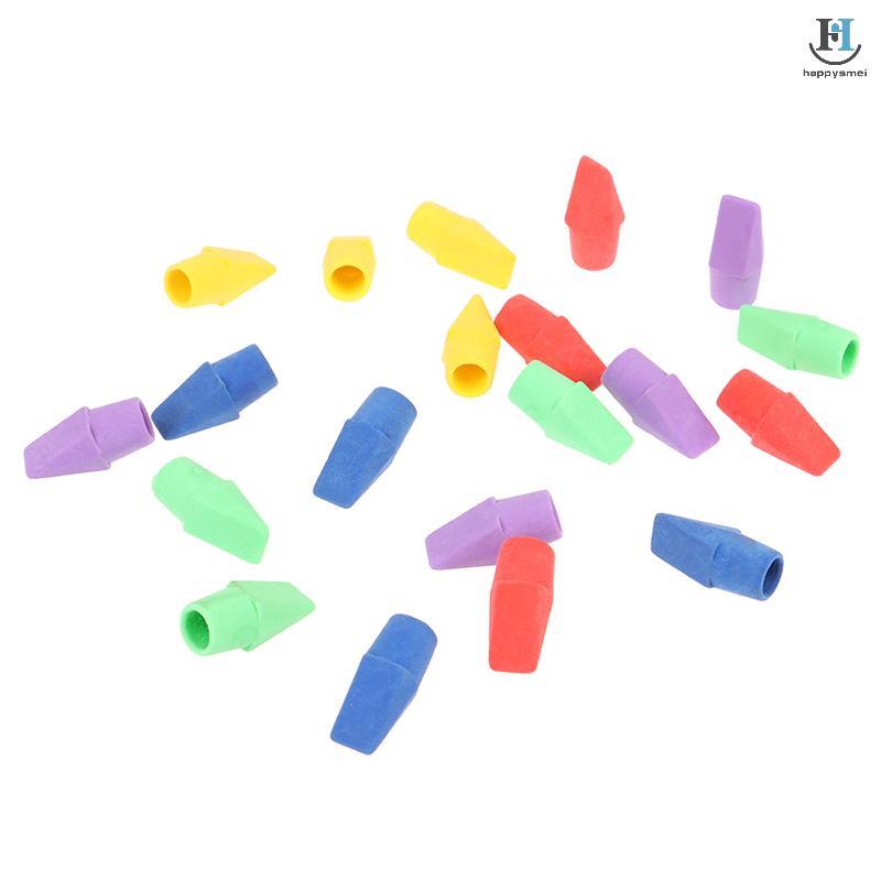 [GA] 20PC Erasers Pencil Top Caps Chisel Shape Eraser Student Supplies Stationery [TH]
