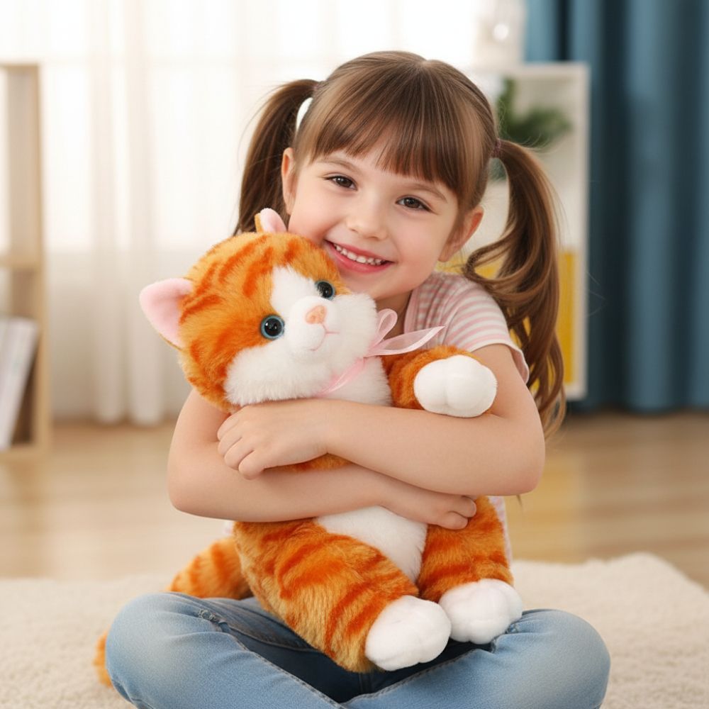 ฮ่าๆ จําลองแมวของเล่นตุ๊กตา,นุ่มปุย30ซม เหมียว แมวตุ๊กตาตุ๊กตา,น่ารักสมจริงลูกแมวกอดหมอนของเล่นผ่อนคลาย - รูปที่ 2