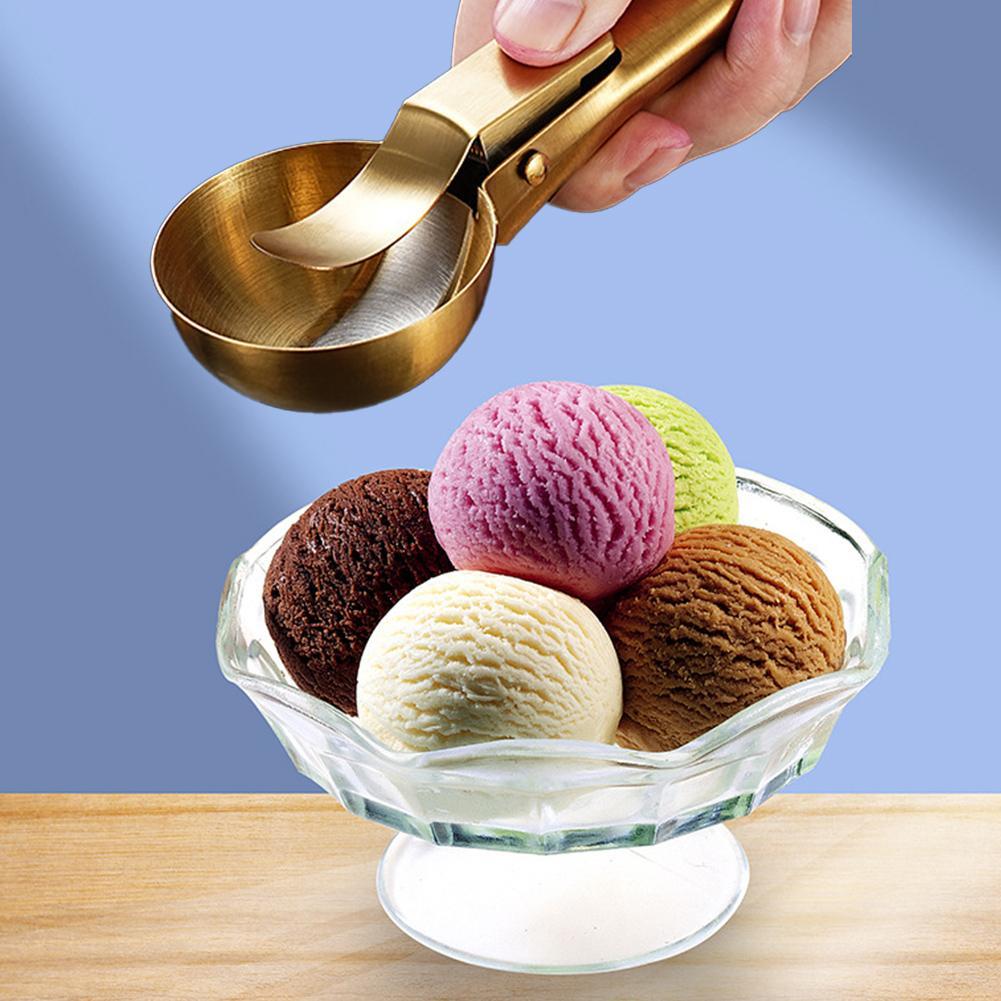 ที่ตักไอศกรีมสแตนเลส - ช้อนขนมทนสนิมทนทานสําหรับลูกน้ําแข็งที่สมบูรณ์แบบ & J8c7