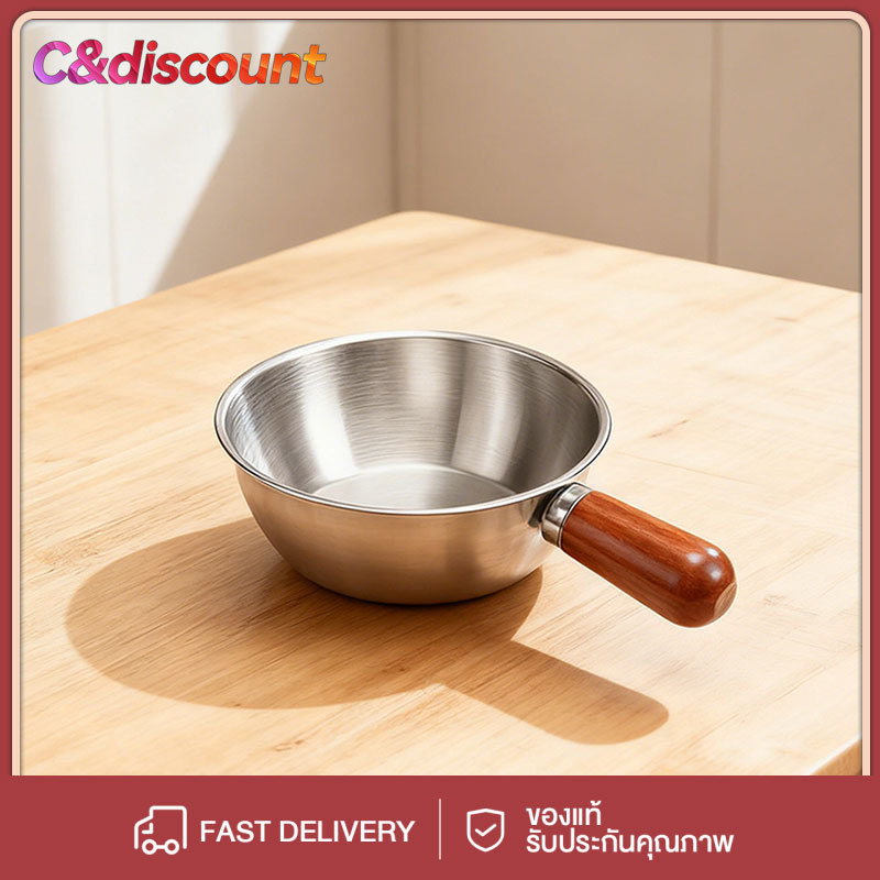 CDiscount สแตนเลส หม้ออาหารเสริม ซิลเวอร์ ชามมีหูถอดได้ ภาชนะปรุงอาหารขนาดเล็ก คุณภาพสูง กลม ชามสลัด งานบ้าน ราคา ถูกที่สุด ดีลบีเคเค รูปภาพหลัก