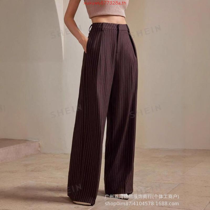 NORMAL.DAY BAGGY TROUSERS V.2 (ลายริ้ว)กางเกงทรงกระบอกใหญ่ ผู้ชาย ผ้าหนานุ่ม ยับยากรีดง่าย อยู่ทรงมี