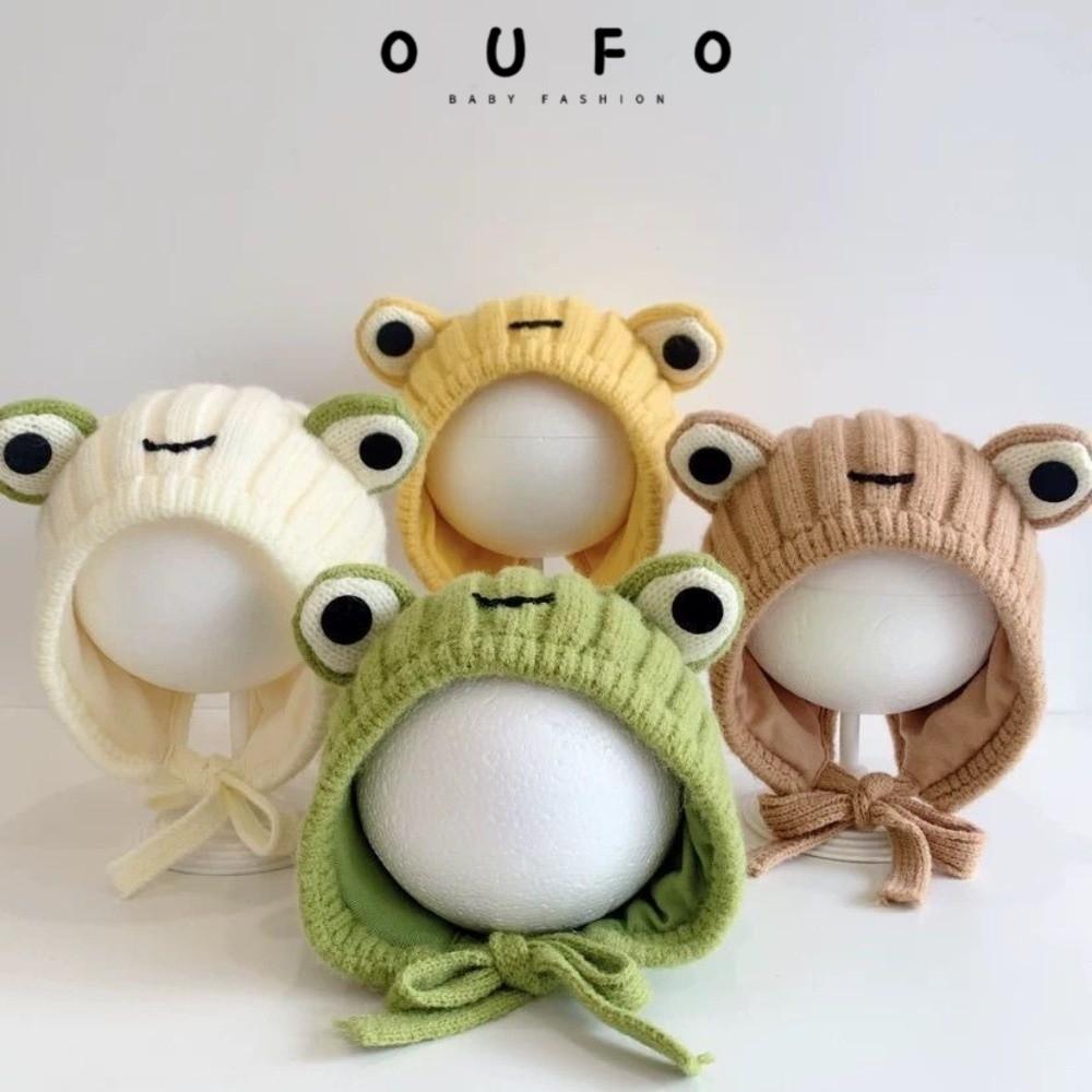 OUFO Pullover Cap, Coldproof Warm Ear Protection Hat,Windproof Cute Frog Balaclava 0-3Y