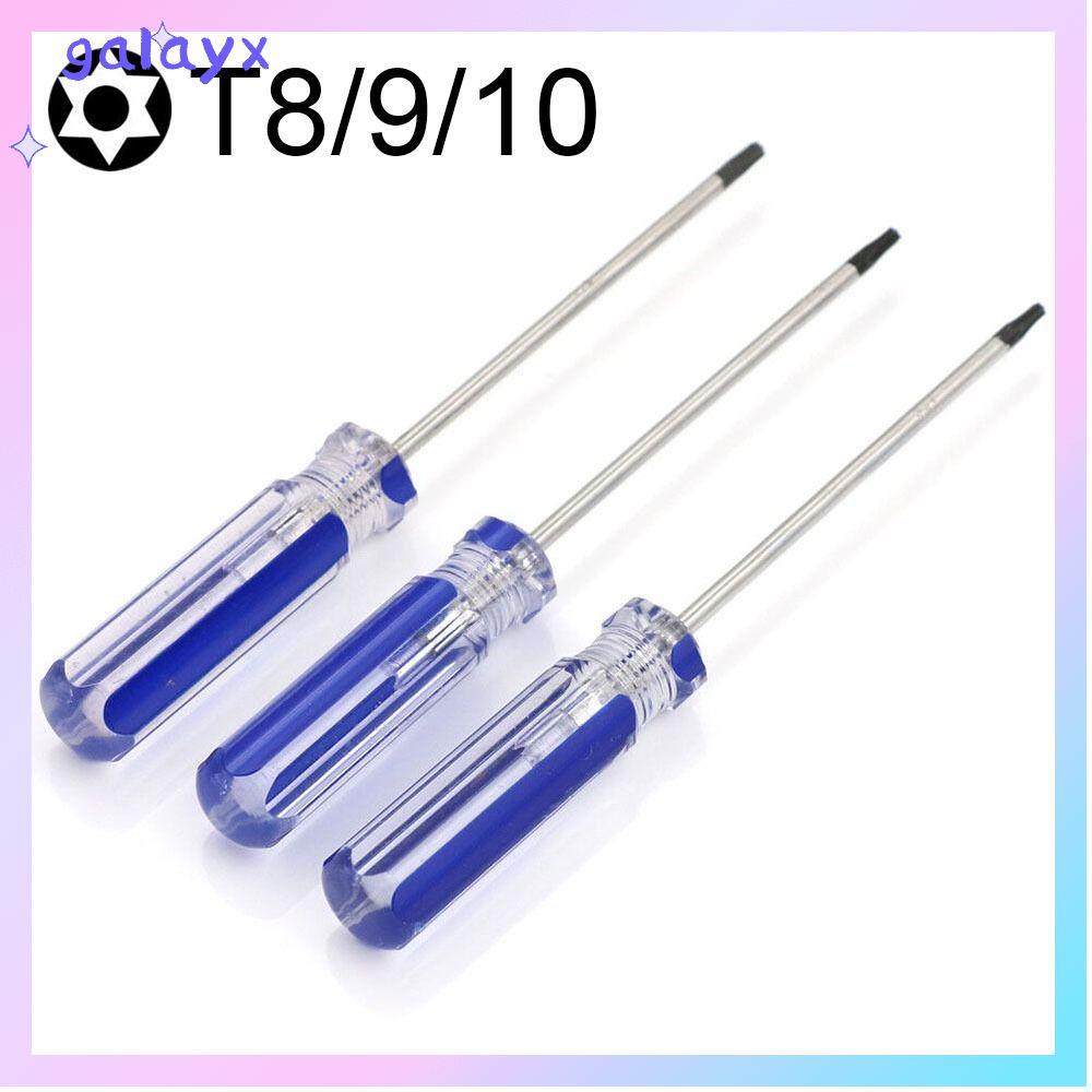 GALAYX T8/9/10 ไขควง, Central Hole Steel Tamper Proof ไขควง,ทนทานเงิน + Blue Disassembly T8/9/10 Tor