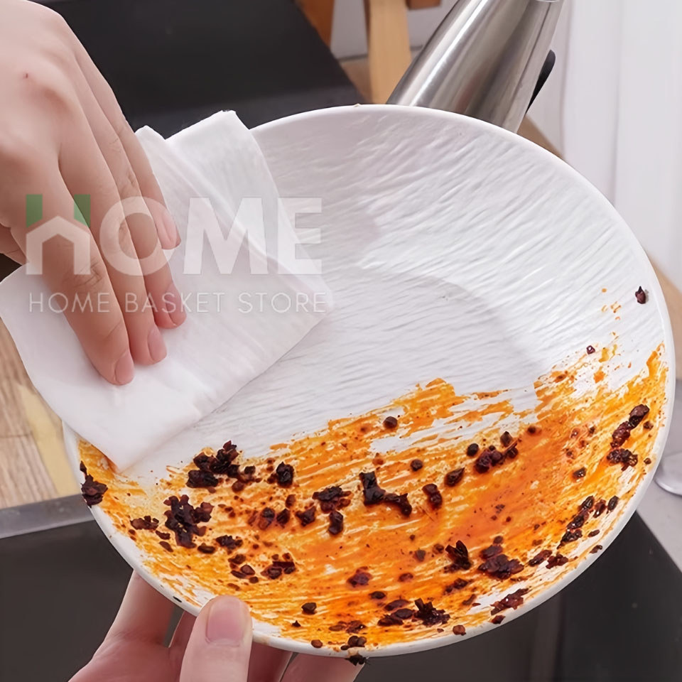 แผ่นทำความสะอาดครัว(1ห่อ/80แผ่นหนาใหญ่) ทิชชู่เช็ดคราบมัน ทิชชู่เปียกทำความสะอาด ผ้าเช็ดทำความสะอาด - รูปที่ 3