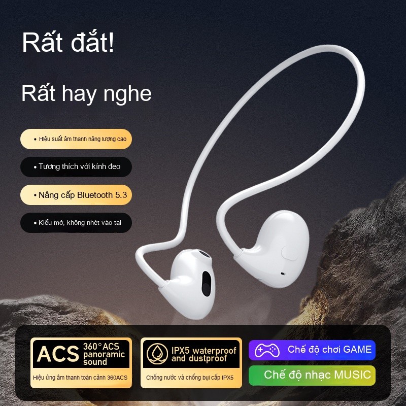 ชุดหูฟังกีฬา OWS PRO Air Conduction ด้านหลังแขวน Binaural แขวนคอชุดหูฟังบลูทูธไร้สายเหมาะสําหรับ