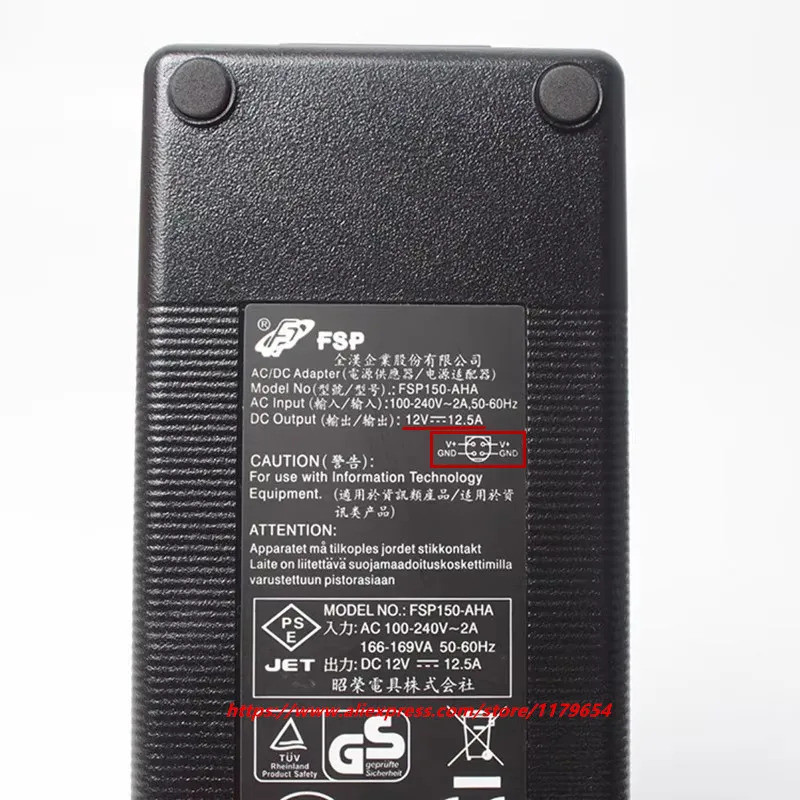 ของแท้ FSP 12V 12.5V 4-PIN 150W FSP150-AHA Power Adapter Charger สําหรับ QNAP TS-412 NAS TS-410 DPS-