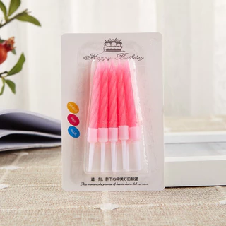 (50แพค) เทียนวันเกิดแฟนซี แบบเกลียว สีสดใส สำหรับตกแต่งเค้ก