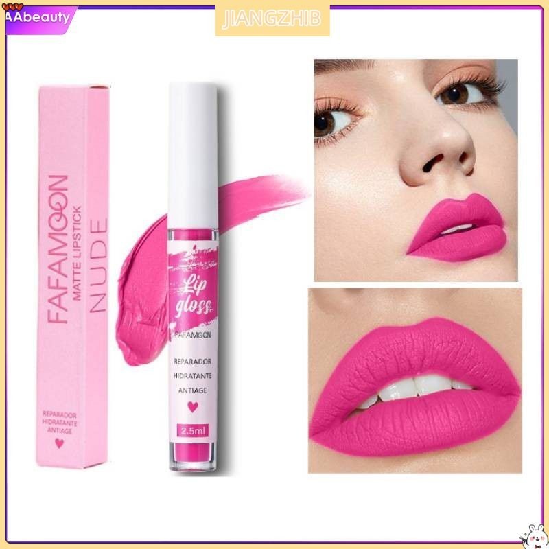 JIANGZHIB Cosmetics Fluorescent Pink Liquid Lipstick, Lip Glaze Waterproof Long-lasting Lip Color No