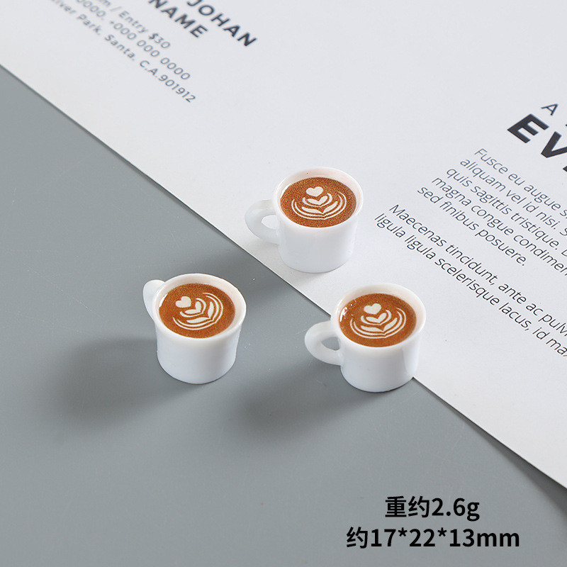 ของตกแต่งบ้านสไตล์บ้านตุ๊กตา พร้อมอุปกรณ์เรซินสำหรับการทำเอง รวมถึงโมเดลถ้วยกาแฟลาเต้และเมล็ดกาแฟ - รูปที่ 4