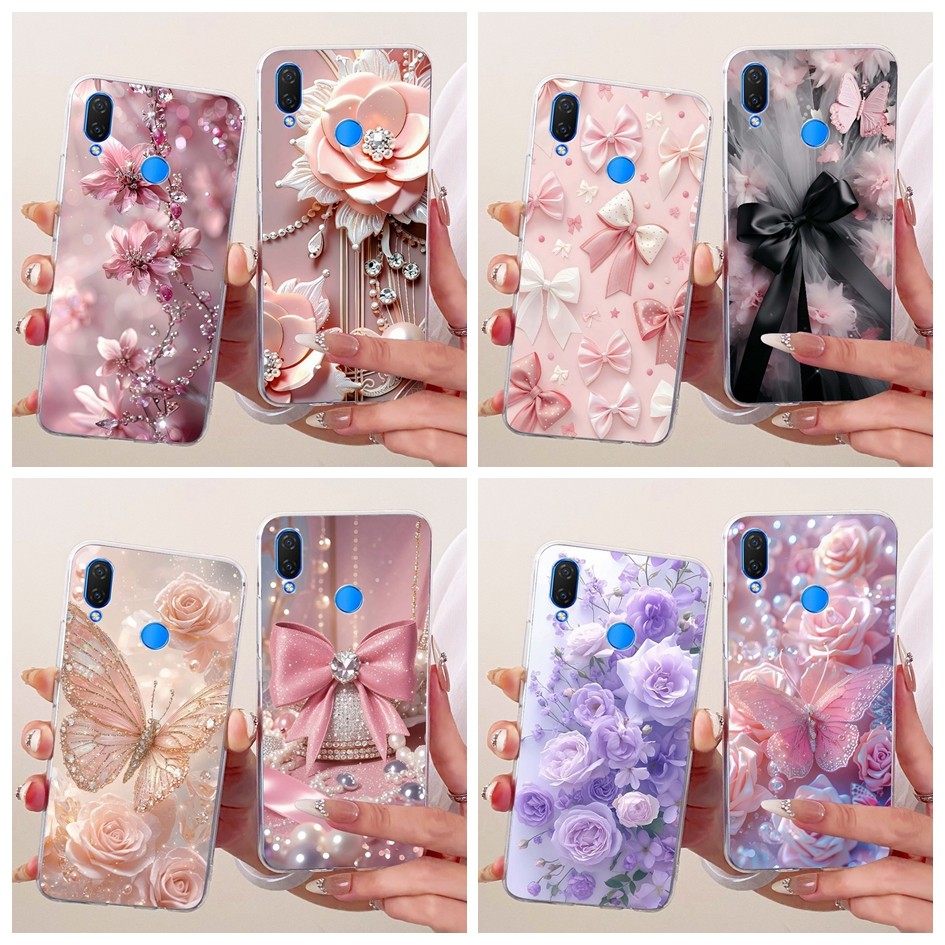 ปลอกอ่อนสําหรับ Huawei Nova 3i ฝาครอบ P Smart Plus 2018 กรณี INE-LX2 INE-LX1r INE-LX2r ใหม่แฟชั่นดอก