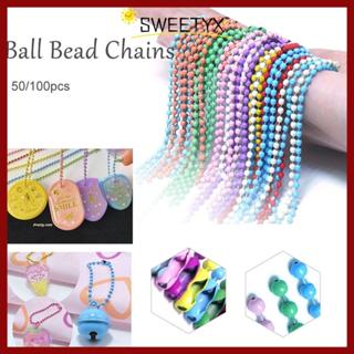 พวงกุญแจ SWEETYX 50/100 PCS DIY โลหะลูกปัดโซ่ อุปกรณ์ทำเครื่…