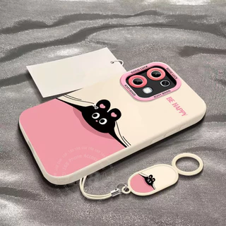 เคส OPPO A6 Pro 5G เคส OPPO A6X A6T A6S เคสน่ารักรูปกระต่าย ป้องกันแรงกระแทกพร้อมที่ป้องกันกล้อง หนังสายคล้องโทรศัพท์ ซิลิโคนด้านนุ่ม กันรอยนิ้วมือ