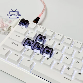 MAO Cat Keycaps 1U โปร่งใส Keycap PC วัสดุ คีย์แคป PC รูปหัวแมวน่ารัก โปร่งใส ก้านไขว้ เข้ากันได้กับคีย์บอร์ด