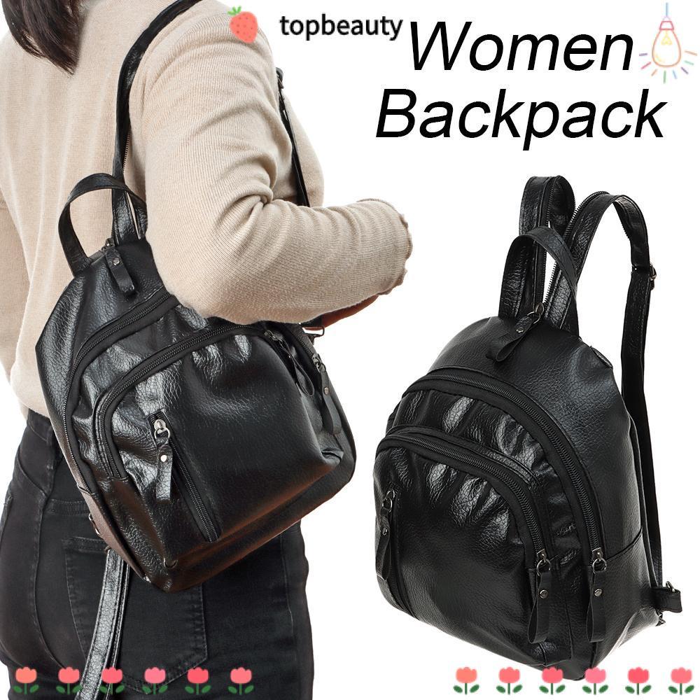TOPBEAUTY กระเป๋าเป้สะพายหลังผู้หญิงความจุขนาดใหญ่แฟชั่นหนัง PU – โปรปัง