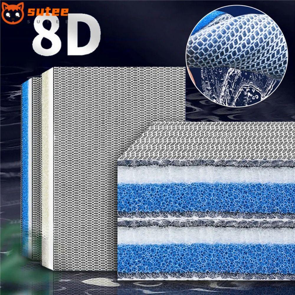 SUTEE 1 ชิ้นฟองน้ํากรองตู้ปลา, 8D High-Density Bioสารเคมีกรอง,ทนทาน 8 ชั้นผ้าฝ้ายฟองน้ําสําหรับบ่อปลาตู้ปลา