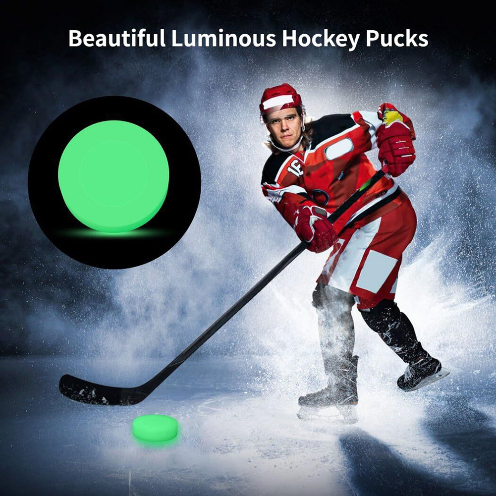 [Julia1.th] Glow in The Dark Hockey Puck Luminous Hockey Puck 3.54x1.18 In Hockey Puck Training Ball