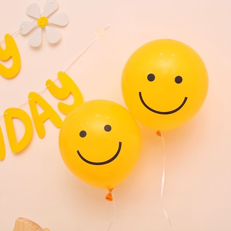 ลูกโป่งหน้ายิ้ม ลูกโป่งยิ้ม ใช้งานตกแต่งงานวันเกิด smiley face balloons สไมลลี่ ตกแต่งงานปาร์ตี้ วันเกิด