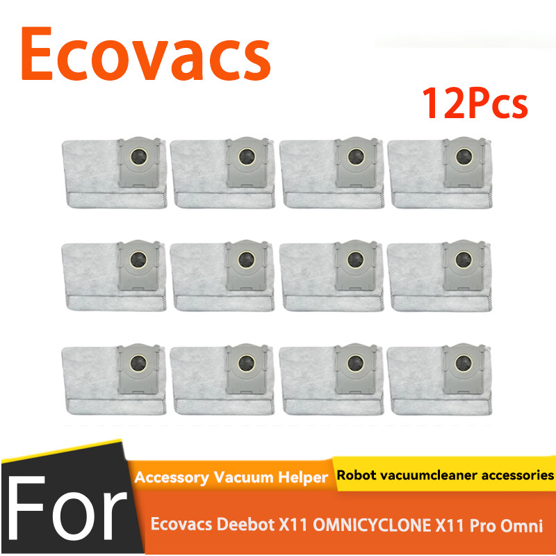 สําหรับ Ecovacs Deebot X11 OMNICYCLONE X11 Pro Omni Accessories(12 ชิ้นถุงเก็บฝุ่น)