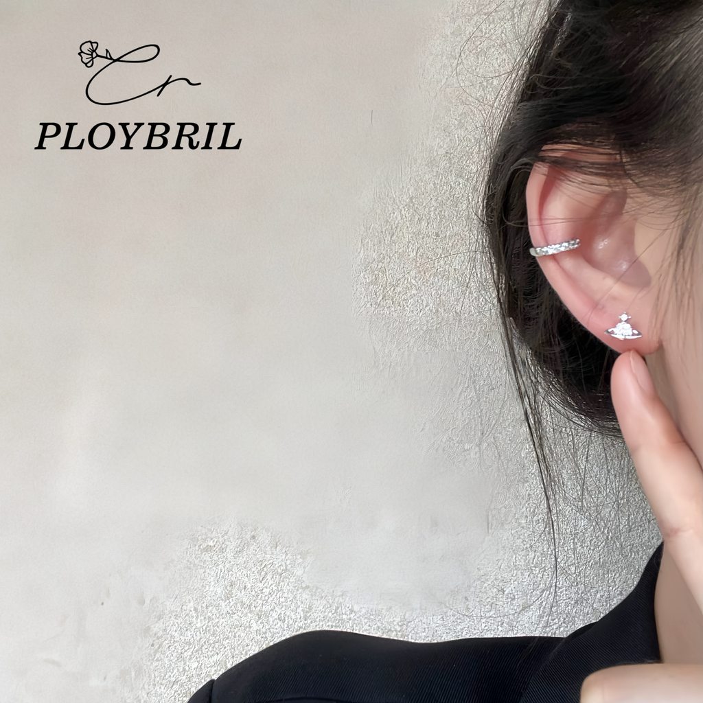 PLOYBRIL [พร้อมส่งจากไทย] ต่างหูห่วงเงินแท้ S925 ต่างหูวิเวียน ต่างหูสไตล์เกาหลี ราคาต่อ 1 คู่ E087