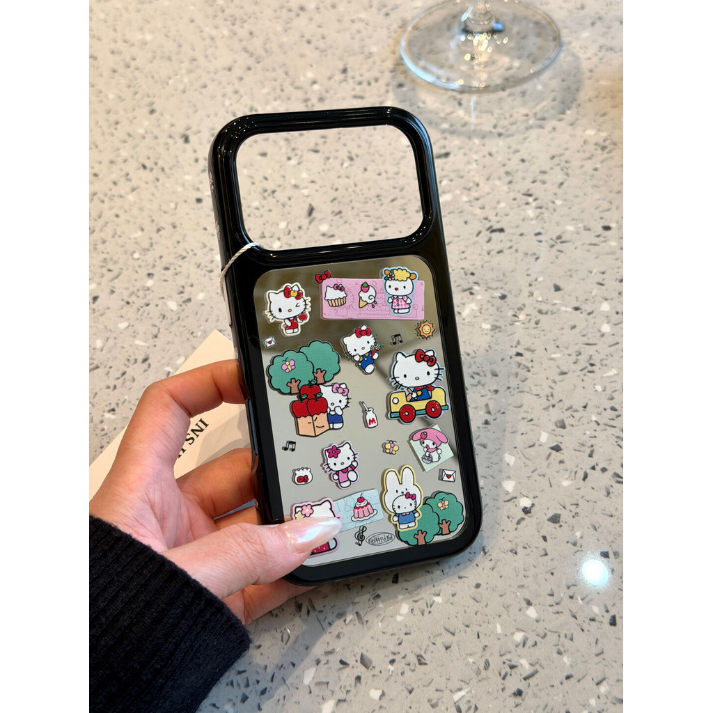 เคสโทรศัพท์ขนมต้นไม้ขับรถแมวภาพประกอบกันกระแทกสไตล์น่ารักสําหรับiPhone 17 Pro Max 16 Pro Max 15 Pro Max 14 Pro Max
