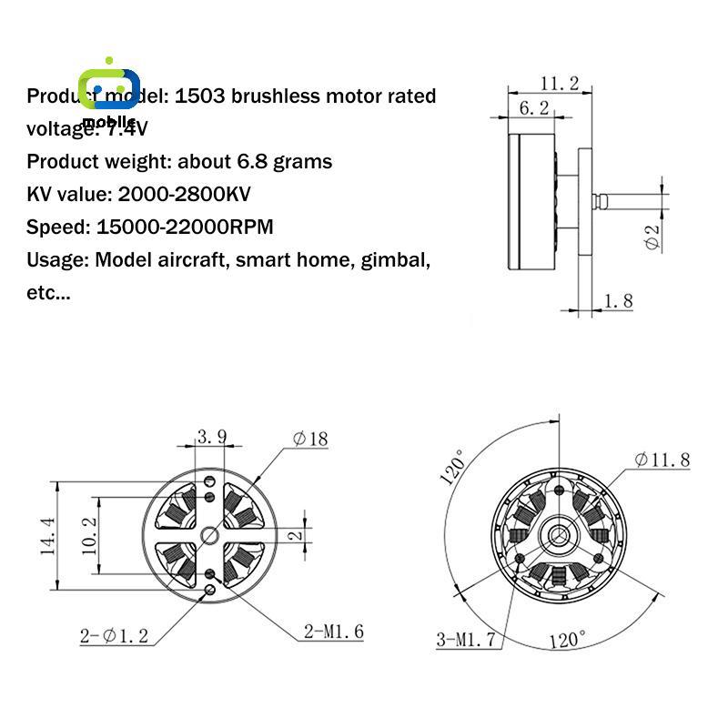 [maygood] 1503 เครื่องบินมอเตอร์ไร้แปรง RC 4S สําหรับรีโมทคอนโทรล