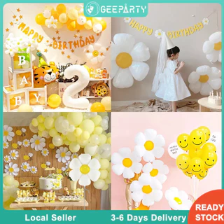 GeeParty ชุดลูกโป่งเดซี่และแบนเนอร์ดอกทานตะวัน สำหรับตกแต่งงานวันเกิดเด็ก