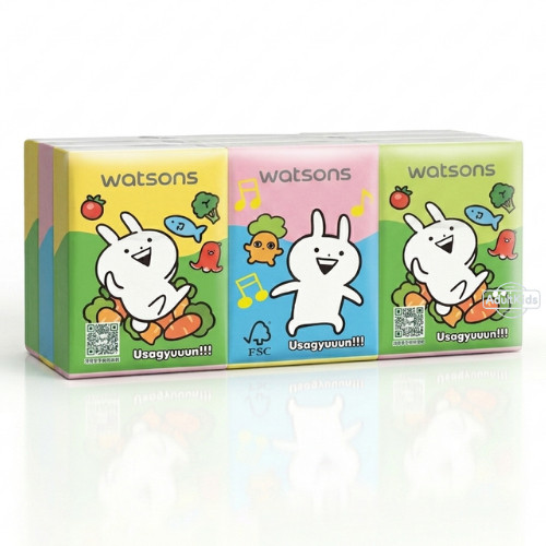 Watsons วัตสัน กระดาษทิชชู แบบพกพา ลายน่ารัก 3 ชั้น  ✨ซองเล็ก 10 แผ่น ห่อ10 ซอง.✨