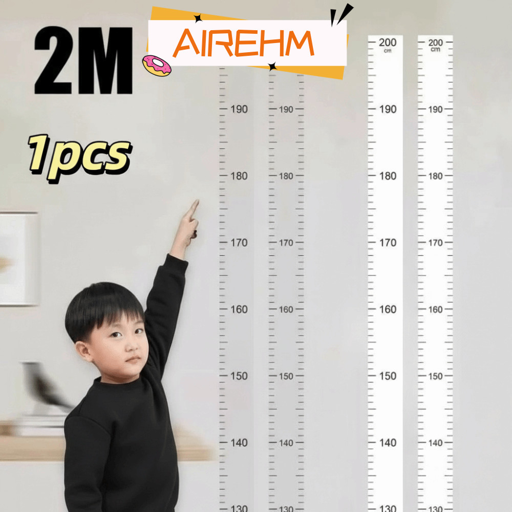 สติกเกอร์วัดส่วนสูง อากาศ1อืม,แผนภูมิการเจริญเติบโตของเด็กกันน้ําแบบมีกาวในตัว, ความสูง 2ม โปร่งใสที่ถอดออกได้แผนภูมิการเจริญเติบโตสติกเกอร์สําหรับเด็กวัยหัดเดิน