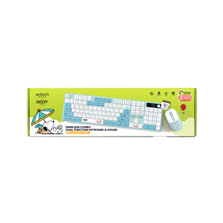 Anitech X Snoopy4 รุ่น SNP-PA817 ชุดเมาส์คีย์บอร์ด 2.4GHz / BT 12 Hot Keys รับประกัน 2 ปี