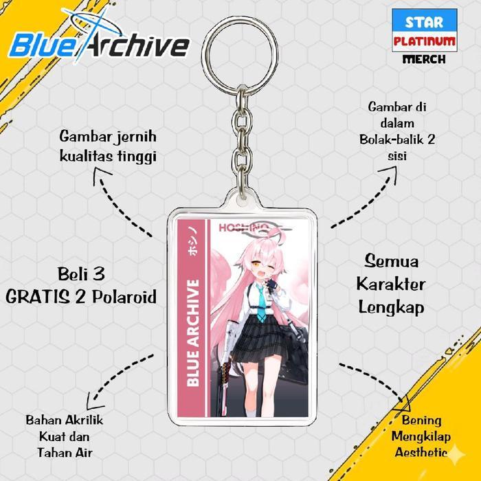 Gantungan Kunci Blue Archive - พวงกุญแจ Blue Archive - Ganci Anime - Gantungan Kunci Hoshino -
