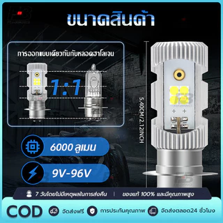 COD 100%หลอดไฟหน้าLED-(M5) แป้นเล็กT19 สำหรับรถที่ใช้แป้นเล็ก เช่น WAVE125, CLICK, MIO (1หลอด) กล่องสีม่วง