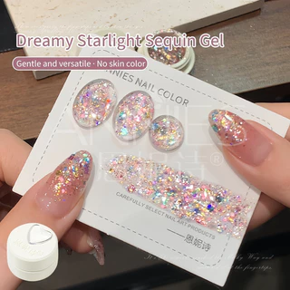 ANNIES ยาทาเล็บปักเลื่อมสีชมพู เจลกระพริบสดใส 5g