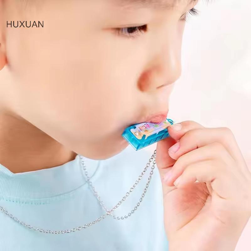HUXUAN 10-20 ชิ้น Mini Harmonica สร้อยคอของเล่นเด็กวันเกิด/คริสต์มาส RFT