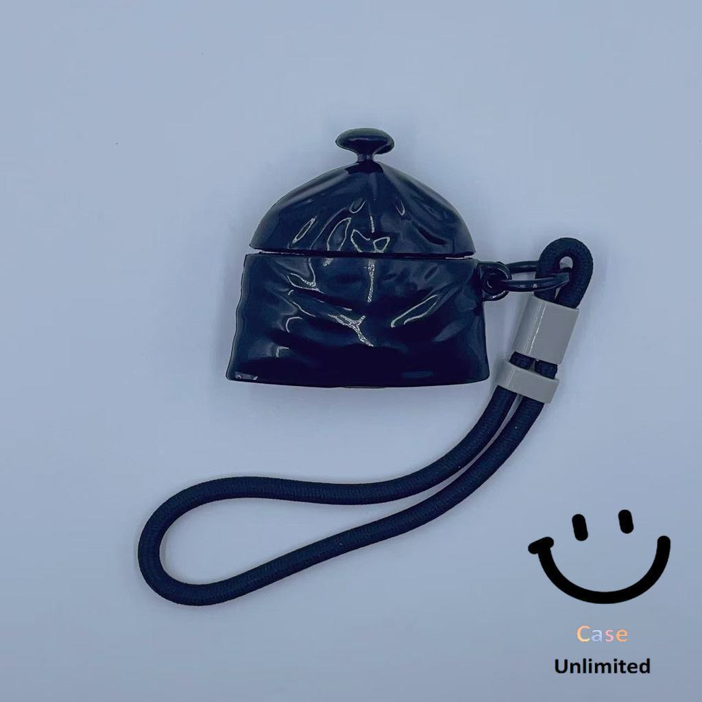 สําหรับ GOOJODOQ J201 J206 J228 J229 เคส Case หูฟัง & Lanyard Creative ถุงขยะสีดํารูปแบบ