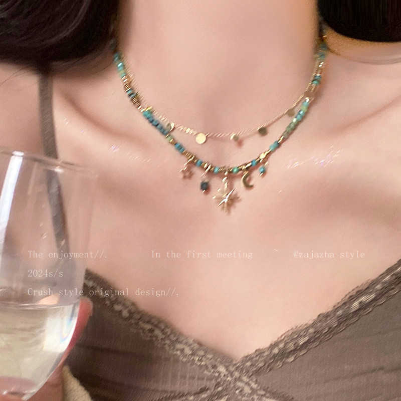 สร้อยคอมัลติเพล็กซ์ Bohemian ดอกทานตะวัน สำหรับผู้หญิงหรูหรา