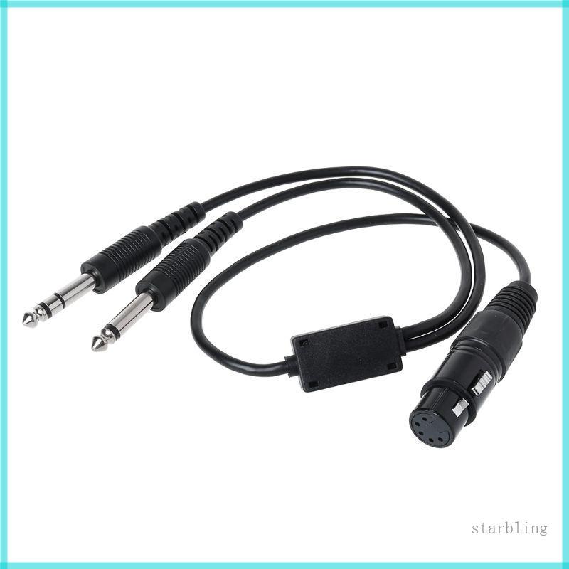 ชุดหูฟัง Star Black Aviation สําหรับอะแดปเตอร์ชุดหูฟัง Plug bus XLR เป็น GA Dual Plug