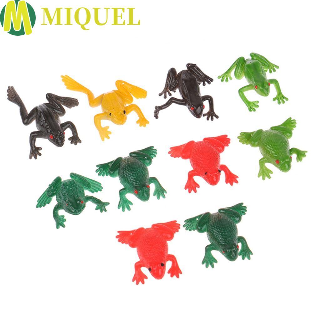 MIQUELZA กบของเล่น 5 ชิ้นของเล่นน่ากลัวสําหรับเด็ก Mini Buoyant น้ําบีบกบ