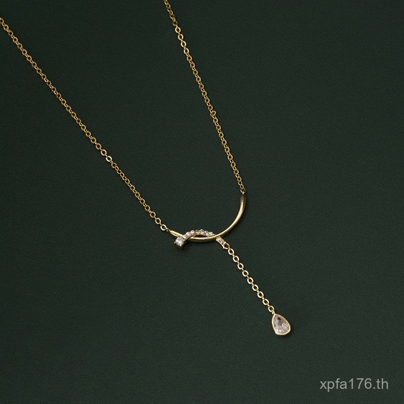 Niche ผู้หญิงสไตล์ใหม่สร้อยคอทอง Clavicle CHAIN Palace สไตล์การออกแบบภาษาฝรั่งเศสคําเสื้อกันหนาว KS9