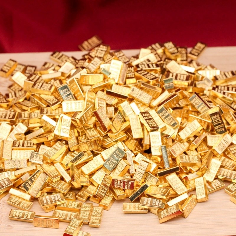 100ชิ้นมินิจําลองเงาทองบาร์พลาสติกฟอร์จูนเครื่องประดับคลาสสิกของขวัญจีนสําหรับเทศกาลบ้าน - รูปที่ 5