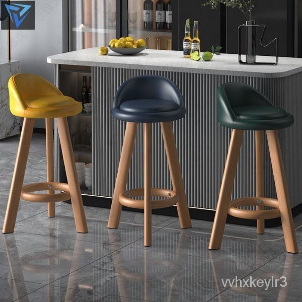 Nordic bar chair home high stool back front desk chair light luxury high stool bar chair bar stool 椅