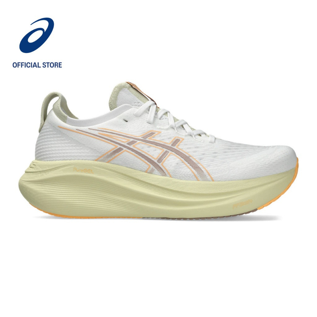 รองเท้าวิ่ง GEL-NIMBUS 27 WIDE สีขาว/น้ำเงิน สำหรับผู้ชาย